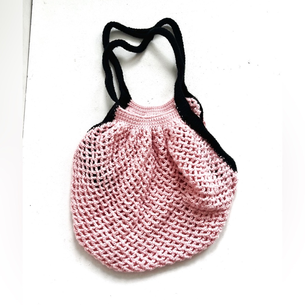 Pink Crochet Market Bag